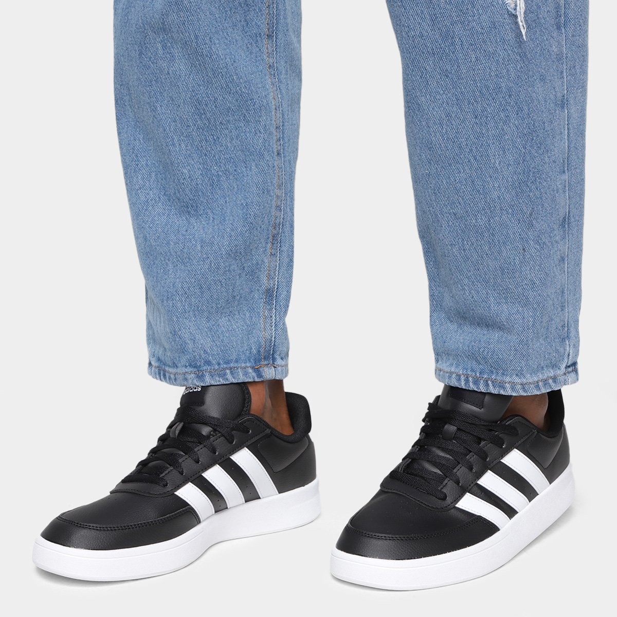 Miniatura Tênis Adidas Breaknet Masculino Preto+Branco - 34