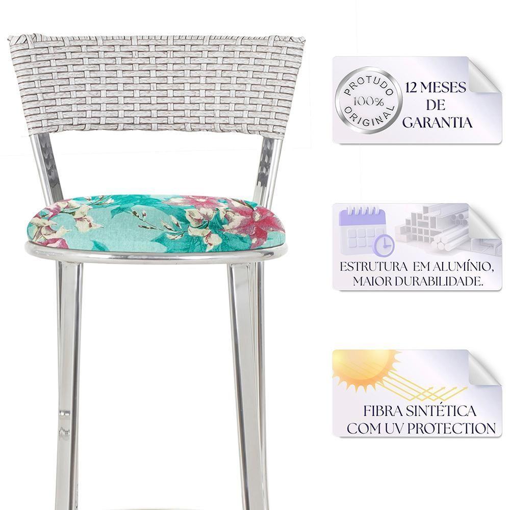 Conjunto Com 2 Banquetas Em Alumínio, Fibra Sintética E Impermeável Tc Marmore Z19