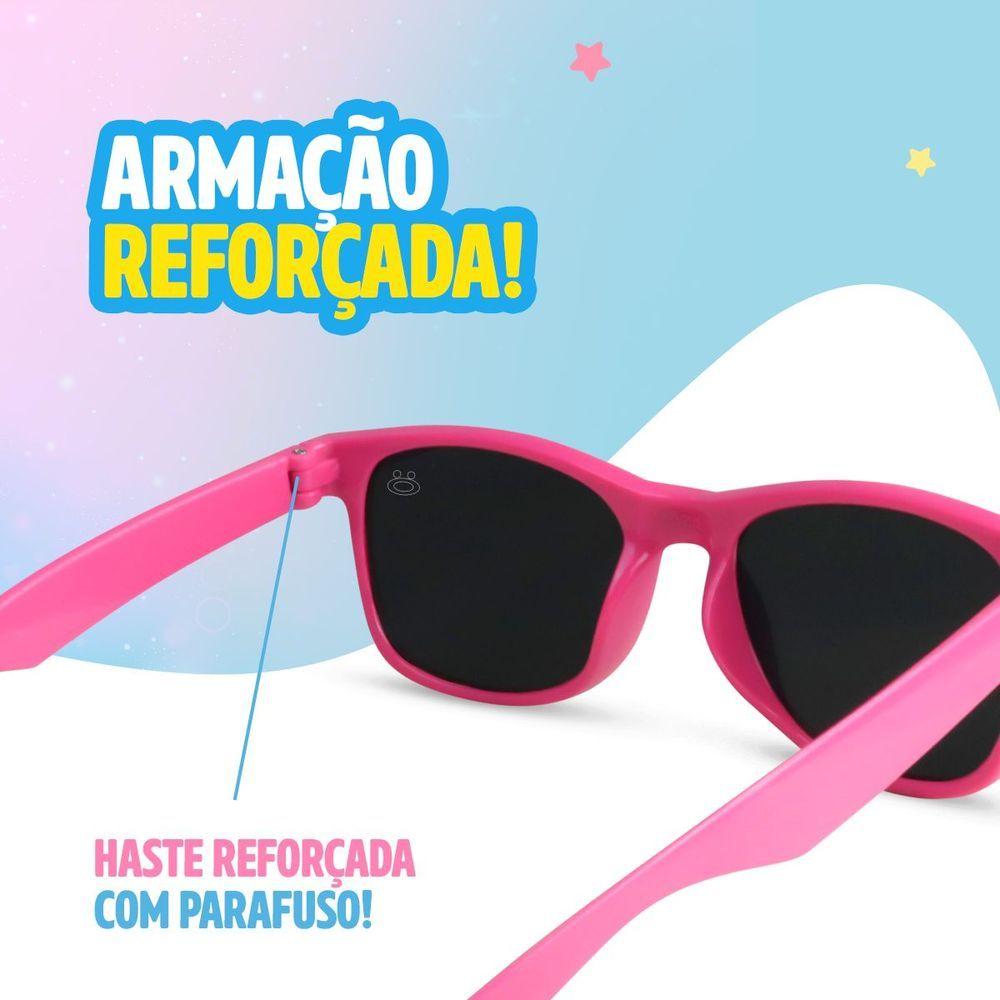 Miniatura Oculos Sol Infantil Rosa Premium Proteção Uv Retro + Case Menina Resistente Acetato Casual Presente