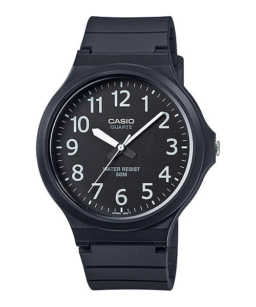 Miniatura Relógio Masculino Casio Preto Borracha Vintage Analógico
