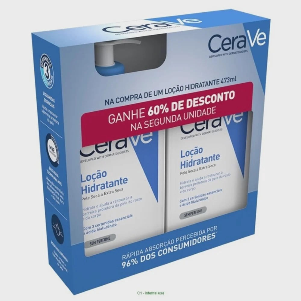 Miniatura Cerave Loção Hidratante 473ml Pele Extra Seca+60% Desconto Segunda Unidade