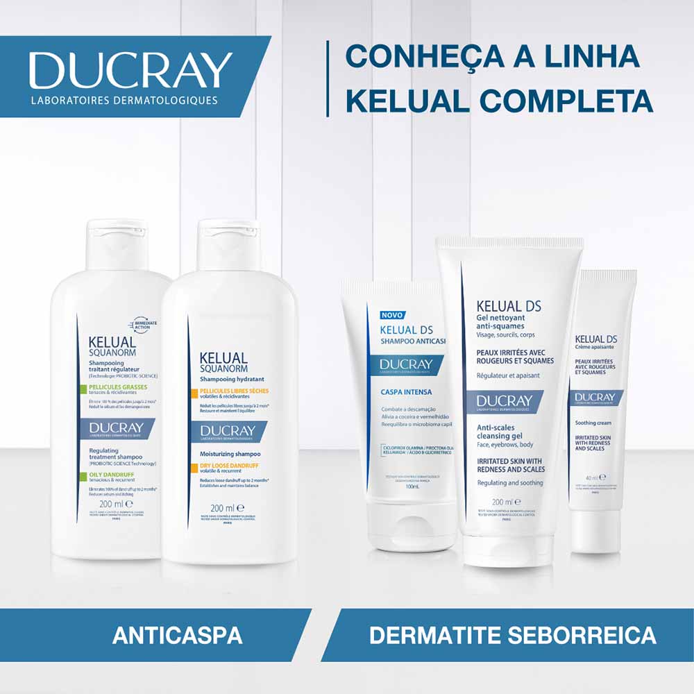 Ducray Kelual S Squanorm Shampoo Anticaspa para Cabelos Secos 200ml