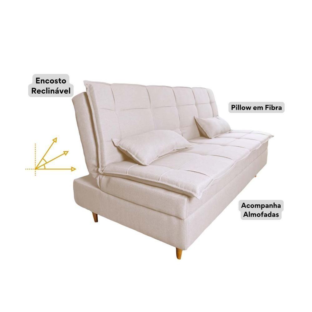 Miniatura Sofá Cama 3 Lugares 197cm Soho Suede Nude Herrero Decor Nude Areia