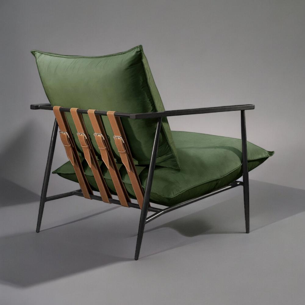 Poltrona Metal Industrial Agatha Luxo Verde