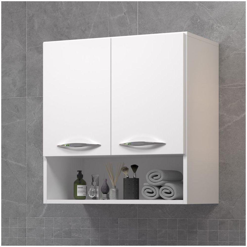 Modulo Decorativo Buffet Para Quarto Branco Duas Portas