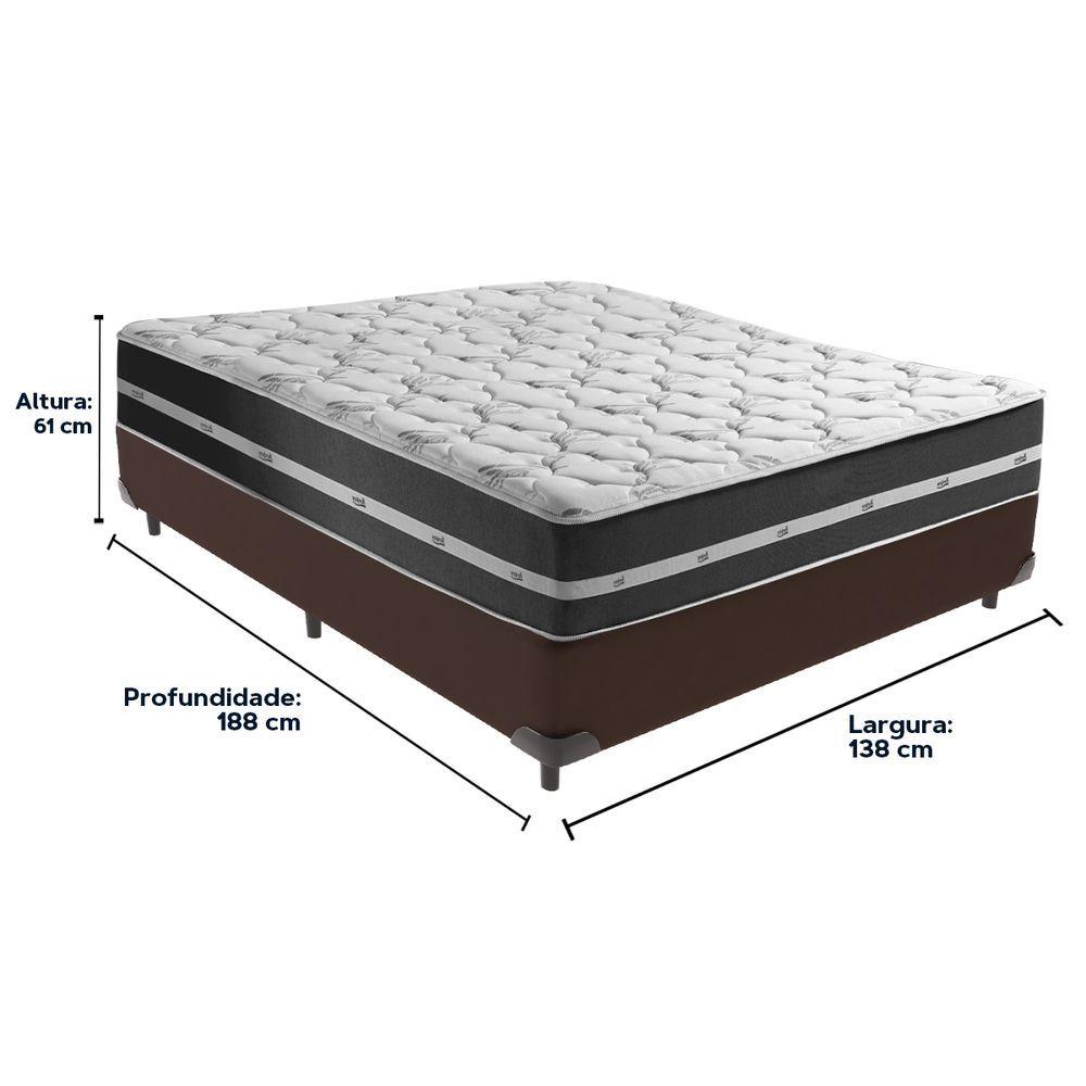 Miniatura Cama Box Marrom E Colchão Classic Preto Molas Ensacadas Casal Anjos