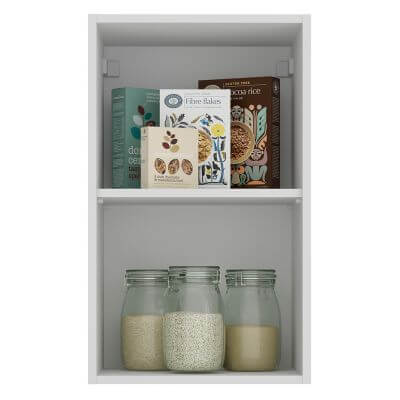 Armário Aéreo Madesa Glamy 40 cm 1 Porta - Branco/Preto Cor:Branco/Preto