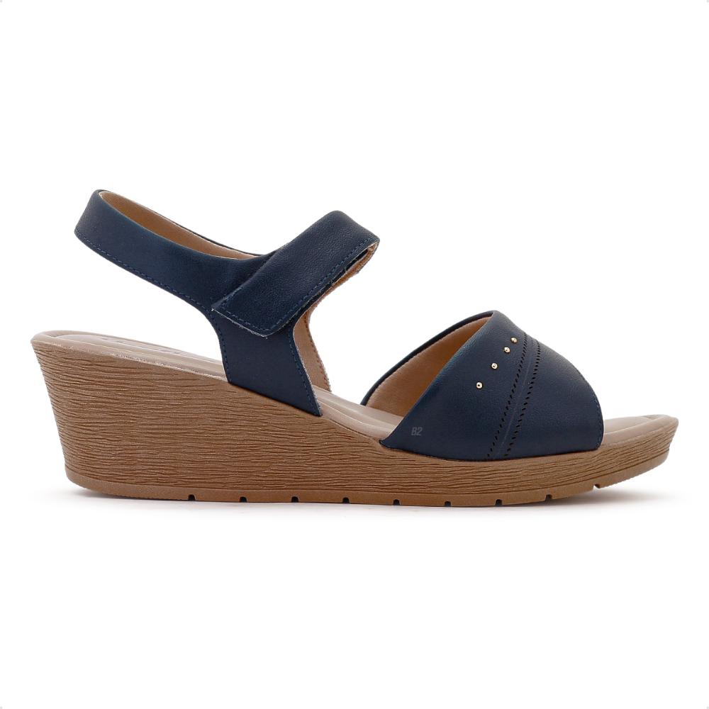 Miniatura Sandália Usaflex Salto Plataforma Laser Feminina Azul Marinho - 34