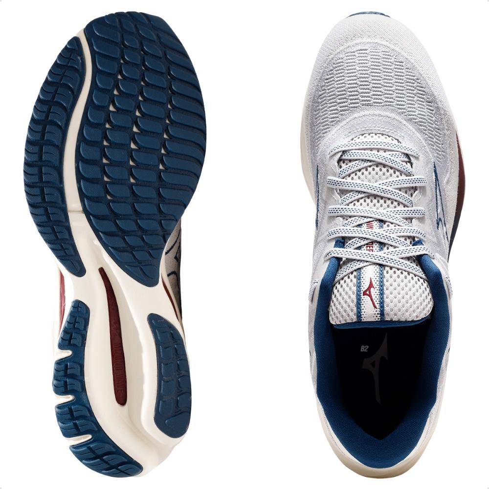 Tênis Mizuno Wave Rider 27 SSW Masculino Bege / Marinho - 39