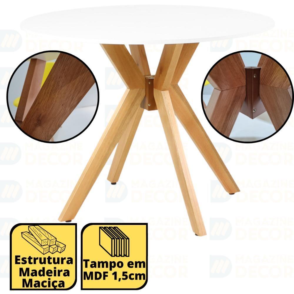 Conjunto Mesa De Jantar Redonda Marci Branca 100cm Com 4 Cadeiras Allegra - Verde