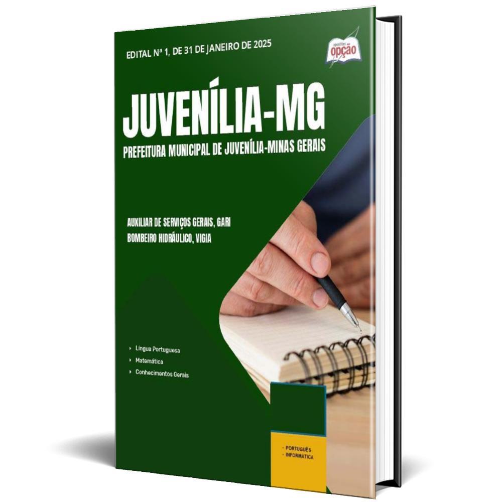 Miniatura Apostila Prefeitura Juvenília Mg 2025 Auxiliar Serviços