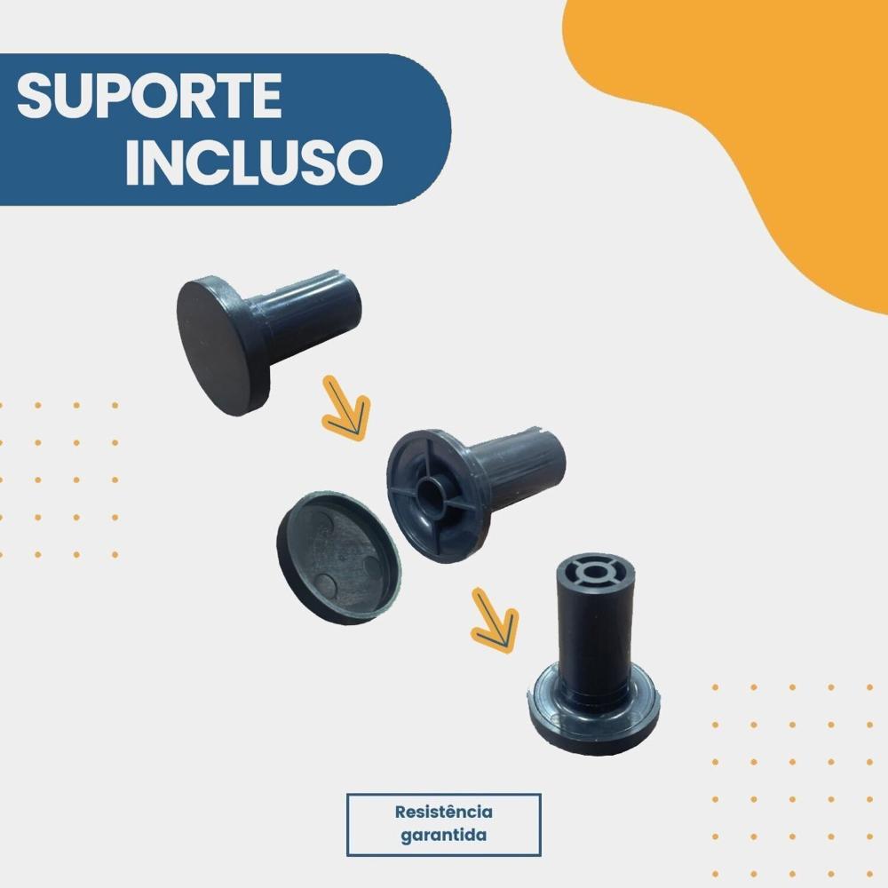 Espelho Adnet Redondo 30cm com Alça e Suporte para Sala Quarto Banheiro Hall Preto