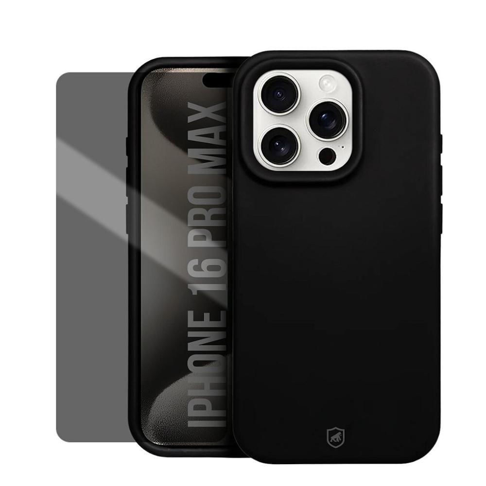 Miniatura Kit Capa Silicon Premium E Película Hydrogel Privacidade Para Iphone 16 Pro Max - Gshield