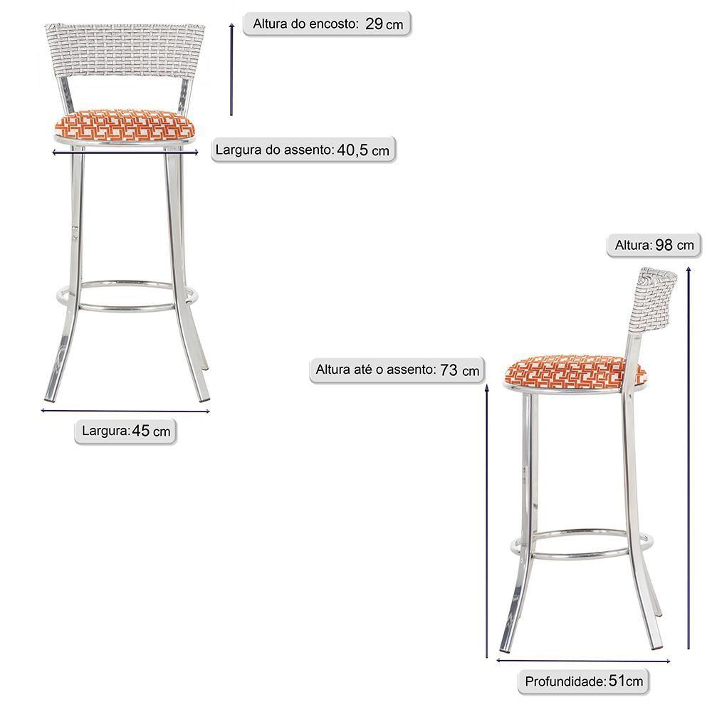 Miniatura Conjunto Com 2 Banquetas Em Alumínio, Fibra Sintética E Impermeável Tc Marmore Z23