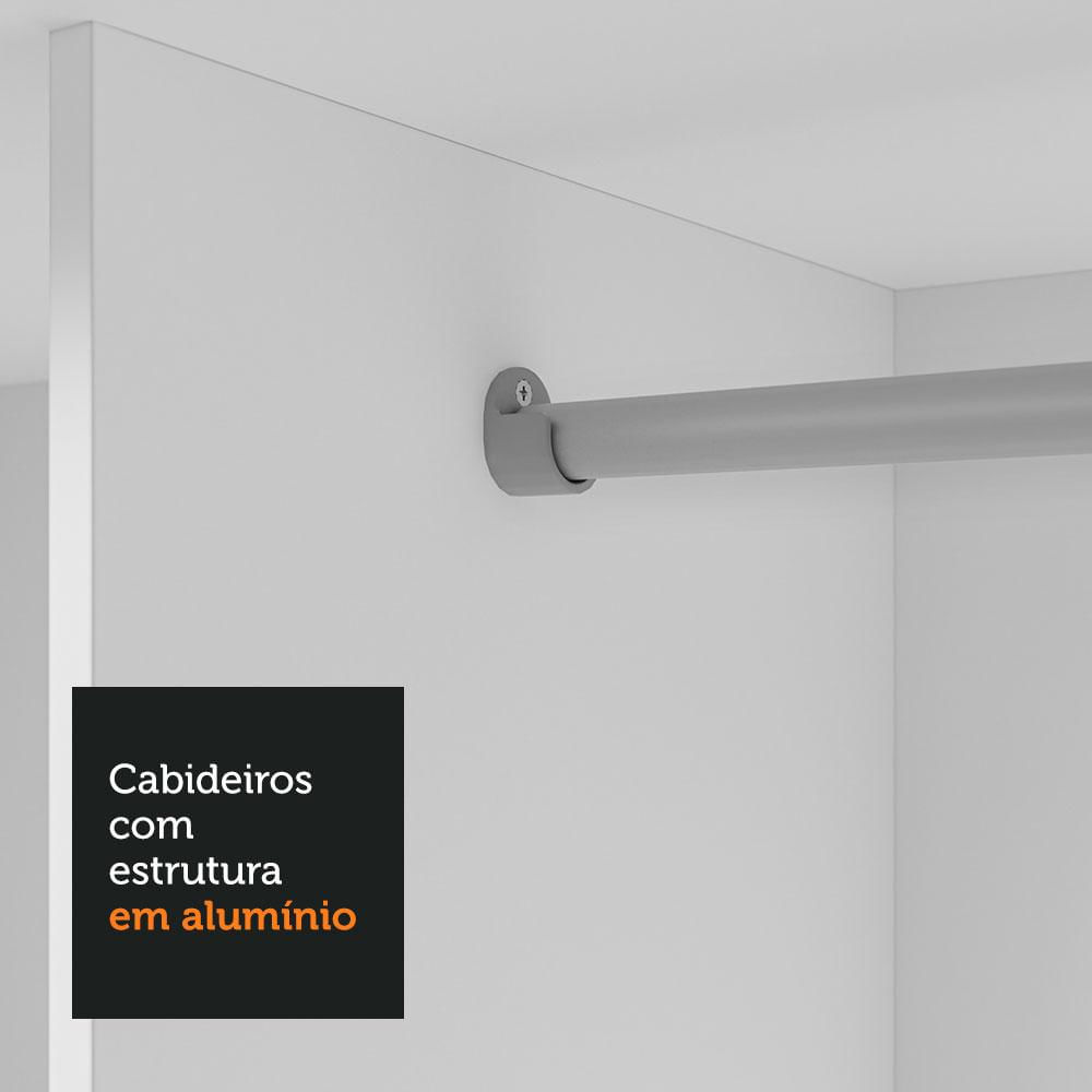 Miniatura Guarda-Roupa Casal 3 Portas de Correr de Espelho 4 Gavetas Sublime Plus Madesa Branco