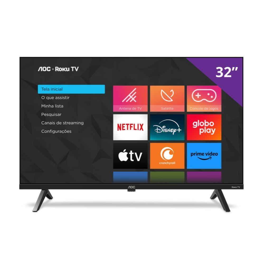 Miniatura Smart TV AOC Roku 32 DLED HD Dolby Audio 32S5045/78G Preto Bivolt