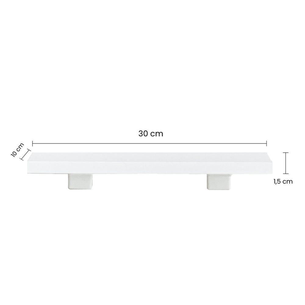 Miniatura Kit de Prateleiras Elan 300x100x15 com Suporte Organização Decoração Branco