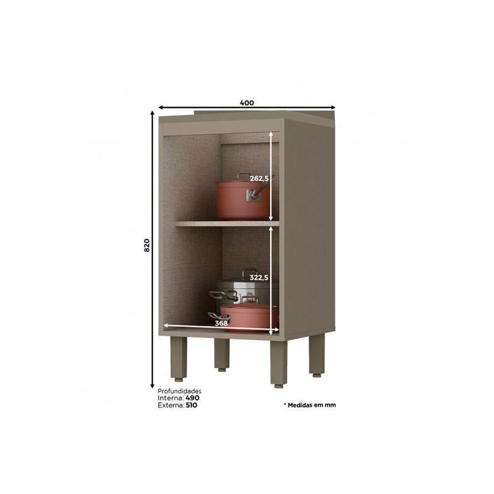 Miniatura Módulo Cozinha Henn Connect Balcão 1 Porta C/tampo Duna/cristal