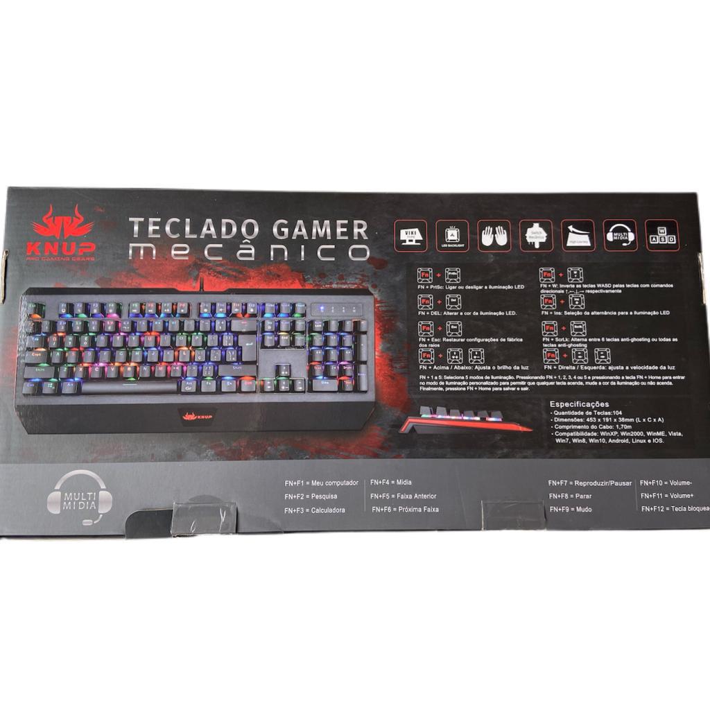Miniatura Teclado Gamer Mecanico Switch Blue Knup Kp-Tm005 Chroma