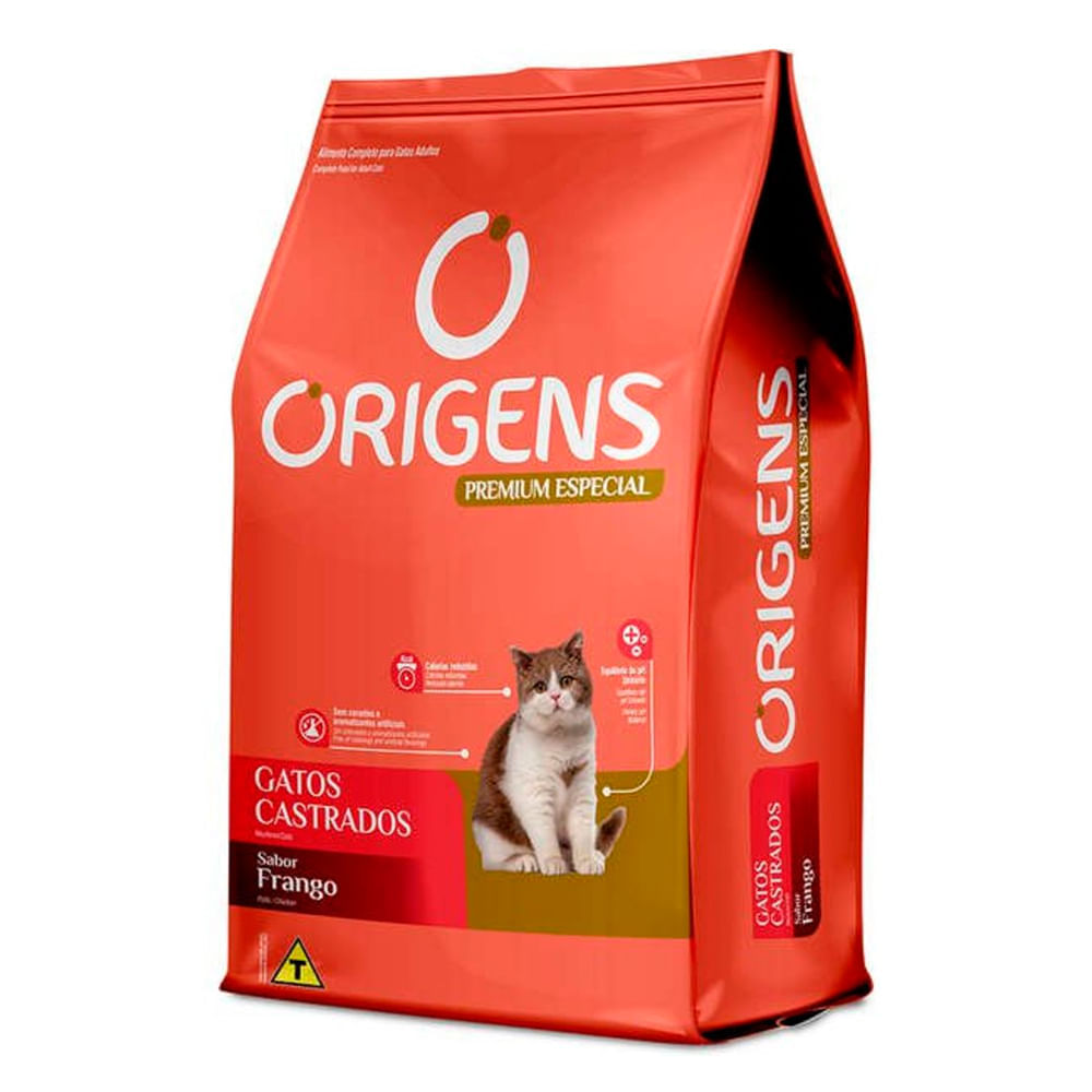 Miniatura Ração para Gatos Castrados Origens Premium Especial Sabor Frango 3Kg