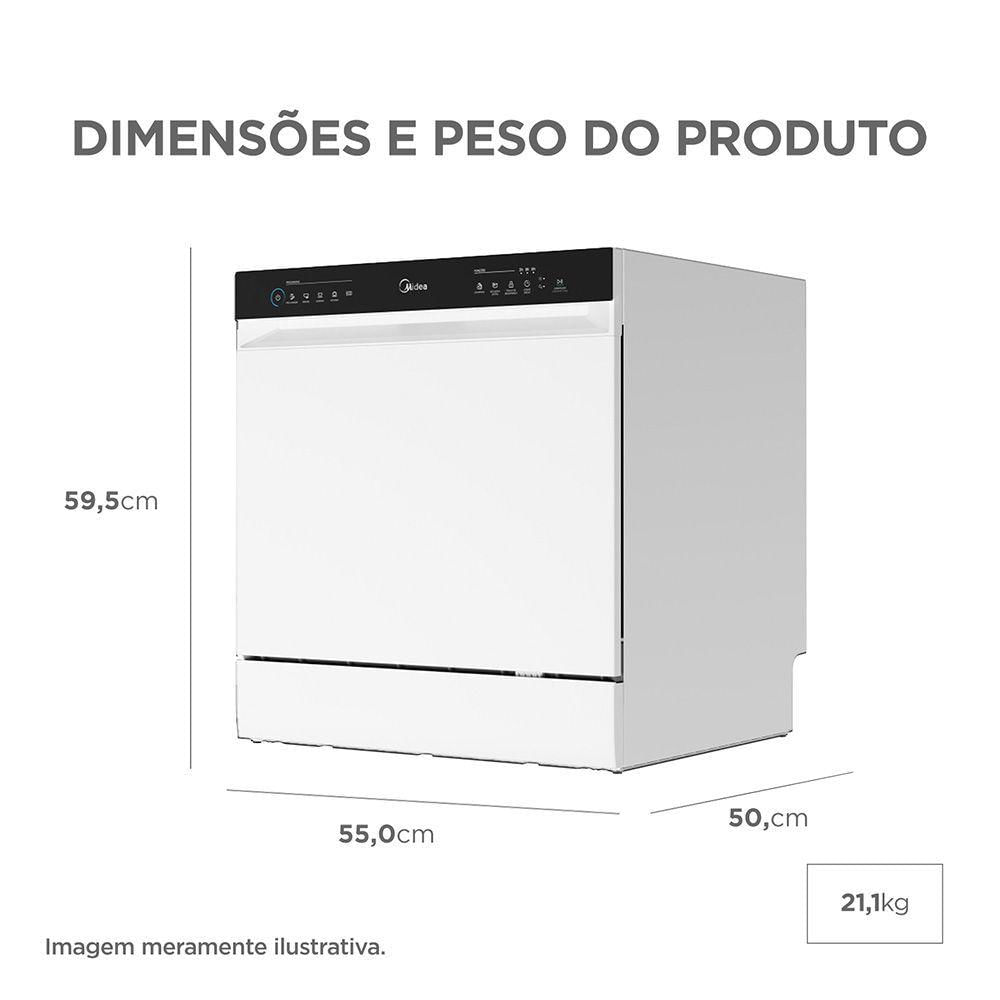 Miniatura Lava-louças Midea 8 Serviços Touch Plus Branco 220V (MDWTF08W2)
