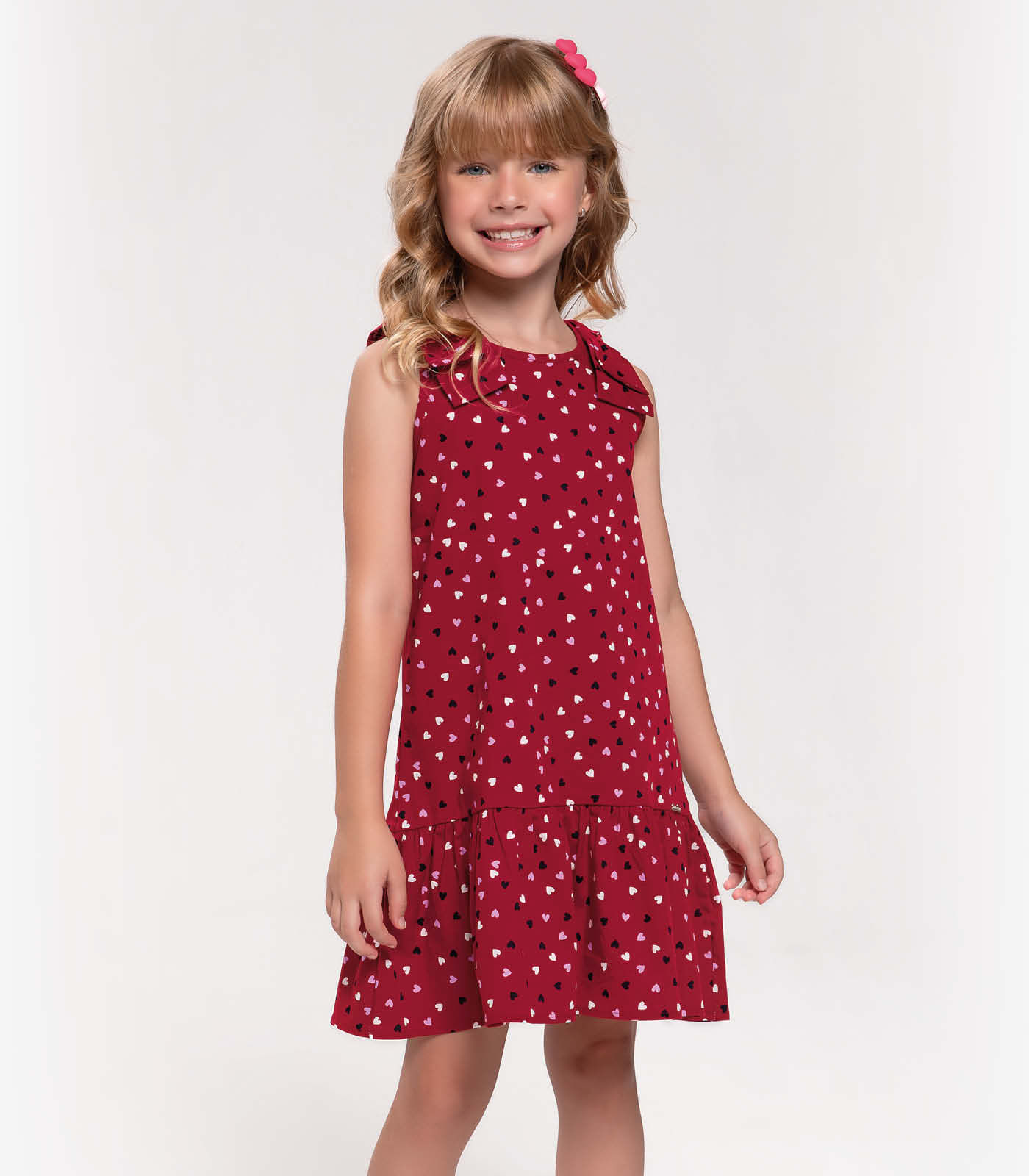 Miniatura Vestido Infantil Com Laço Trick Nick Vermelho 1