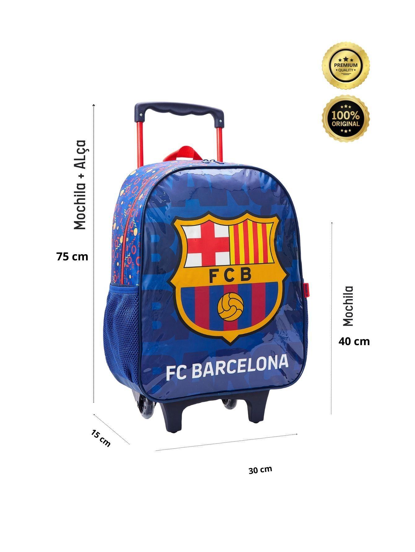 Miniatura Mochila Escolar Rodinha Barcelona Futbol Club  13560