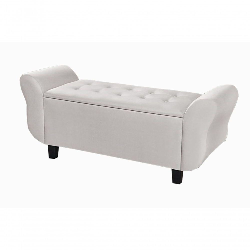 Miniatura Conjunto Quarto Recamier Baú Cabeceira 140 Cm Bege