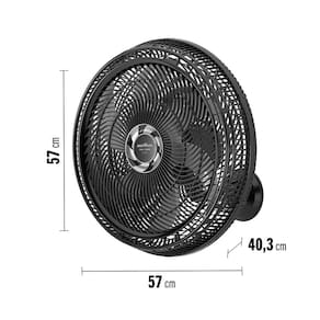 Ventilador de Parede Britânia BVT575 Maxx Force 47cm com 3 Velocidades, 6 Pás e 176W - Preto 110V