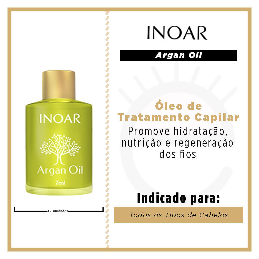 Miniatura Óleo de Tratamento Capilar Inoar Argan Oil 7ml