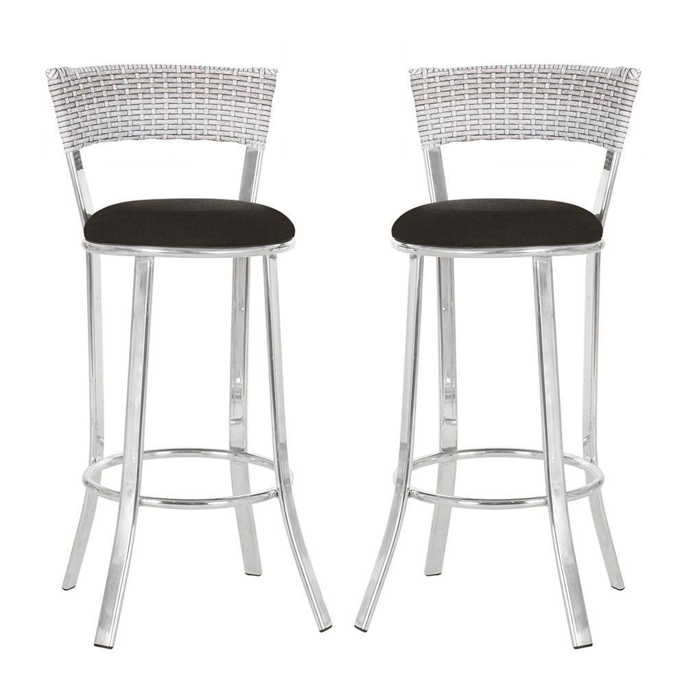 Miniatura Conjunto Com 2 Banquetas Em Alumínio, Fibra Sintética E Impermeável Tc Marmore A10