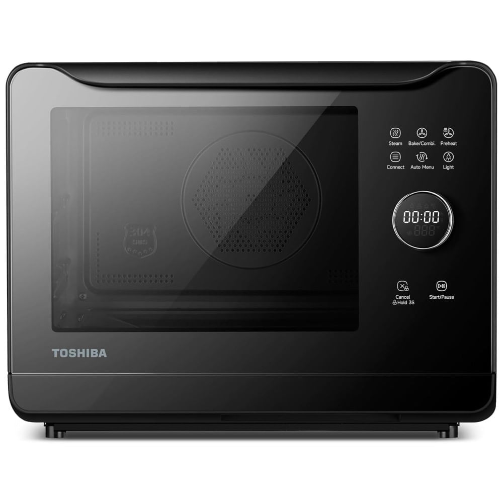 Miniatura Forno a Vapor Compacto 6 em 1 com Capacidade de 19L, 36 Menus Predefinidos e Limpeza a Vapor, 110V 1800W, TOSHIBA, Preto 110v