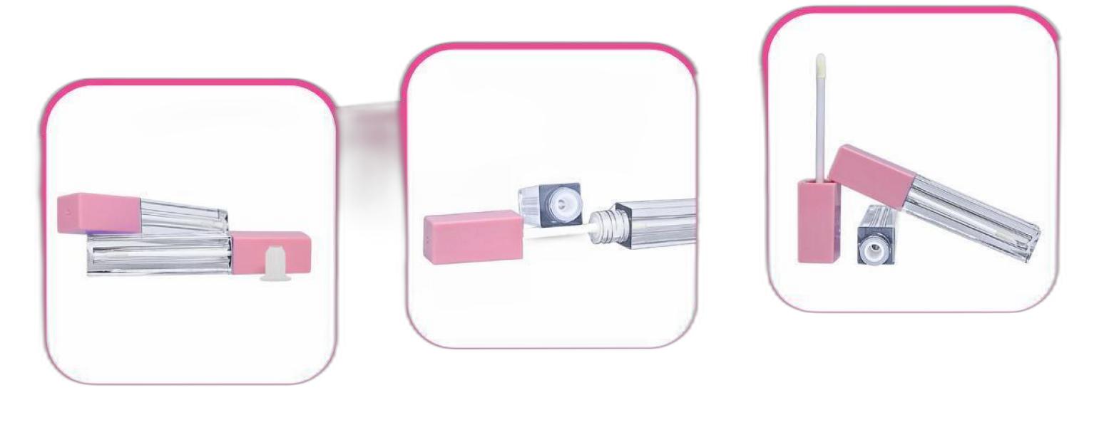 Miniatura Embalagem Para Gloss Labial Quadrada 4,5Ml Vazia - 10Und