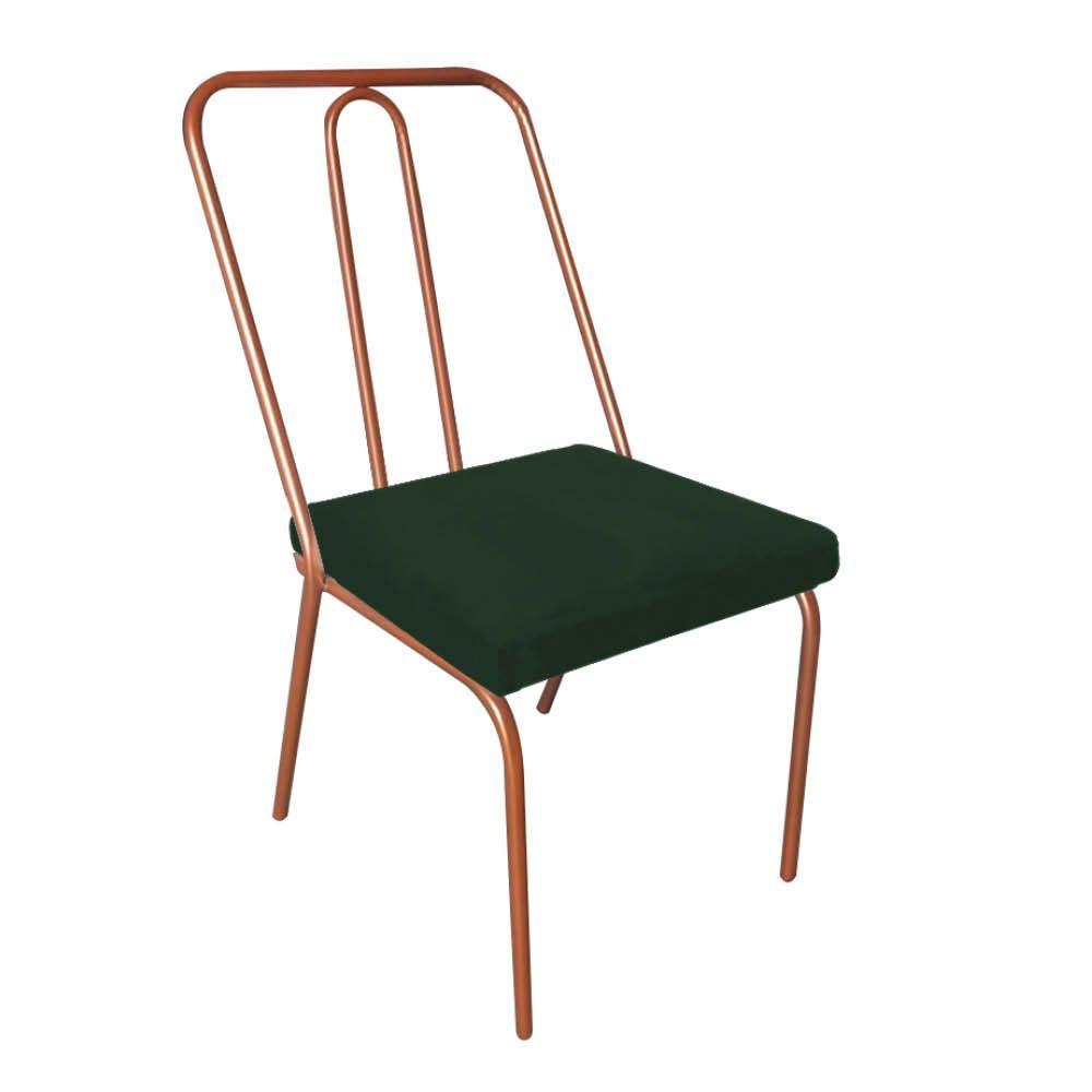 Miniatura Cadeira De Jantar Drika Office Escritório Recepção Ferro Bronze Suede Verde - Ahazzo Móveis