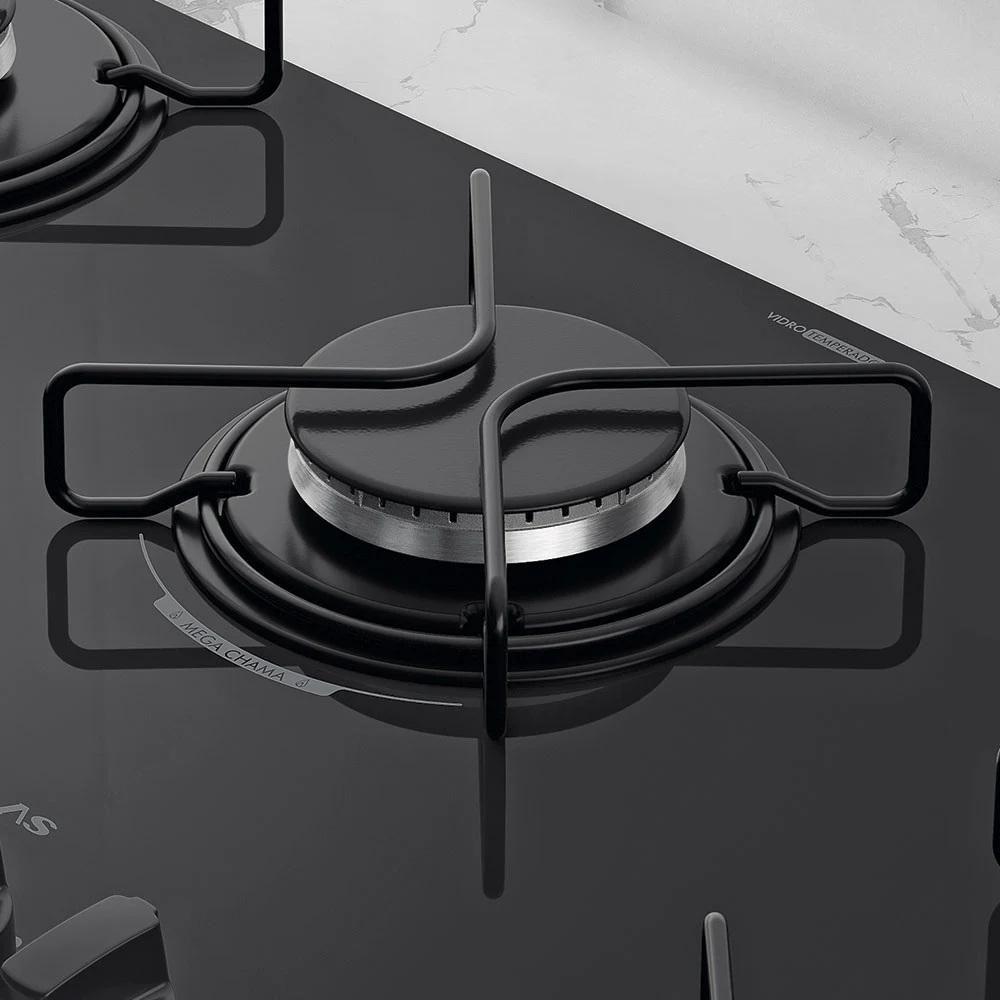 Miniatura Cooktop A Gás Atlas 5 Bocas Agile Up Preto Bivolt