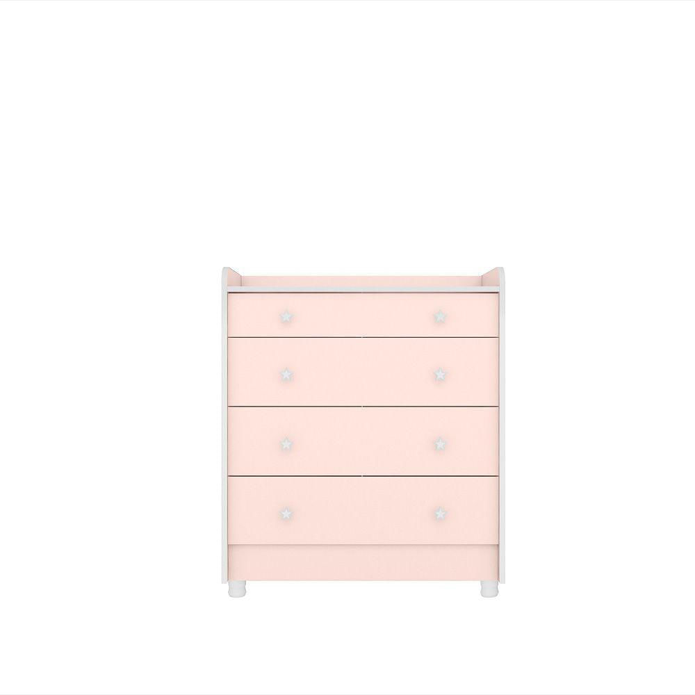 Miniatura Comoda Com Trocador Doce Sonho Rosa Acetinado