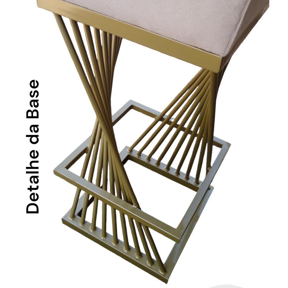 Kit 08 Banquetas Luma Base De Ferro Sued Grafite D'classe Decor