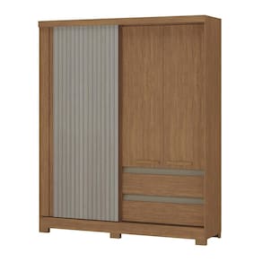 Miniatura Guarda-Roupa Casal 1 Porta Correr Atualle Condor 3D Flex com Reflecta Acácia