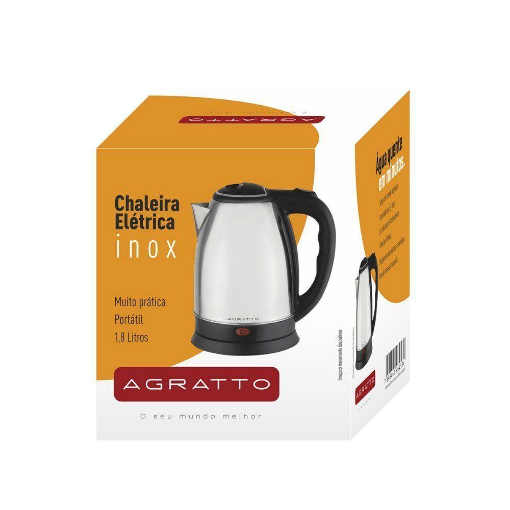Miniatura Chaleira Elétrica Agratto 1.8 Litros Em Inox Ce Inox 110v 110V