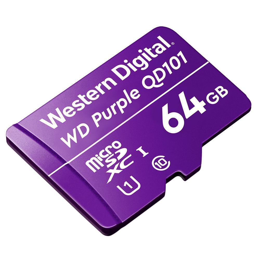 Miniatura Cartão De Memória Micro-SD 64 GB Wd Purple™ Intelbras Durabilidade 5x Maior, Gravação Contínua 24/7