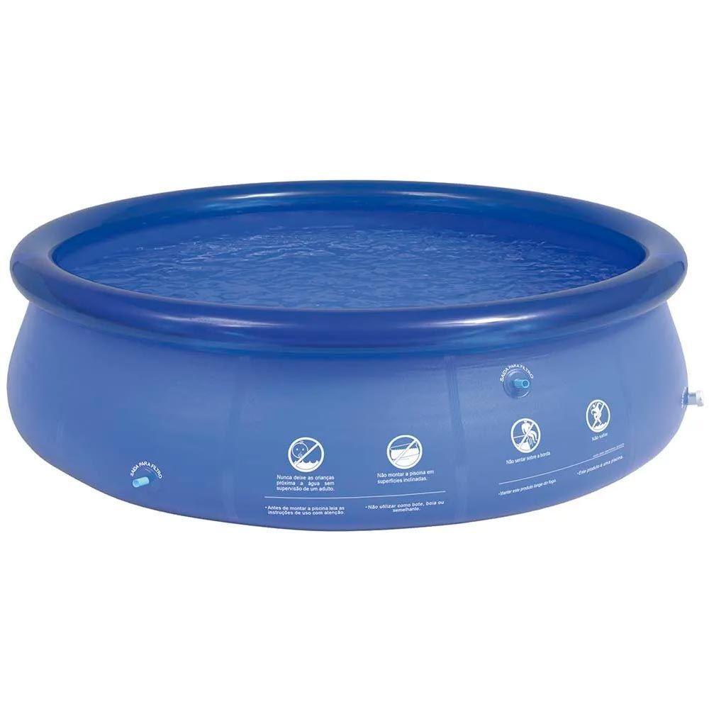 Miniatura Piscina Inflável 3.400 Litros Circular 270cm Pvc Com Bomba Filtro Capa Azul Mor 220v