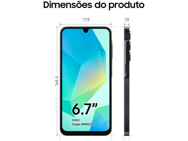 Smartphone Samsung Galaxy A16 128GB Preto 4GB RAM 6,7" FHD+ Câm Tripla de até 50MP + Selfie 13MP Bateria 5000mAh