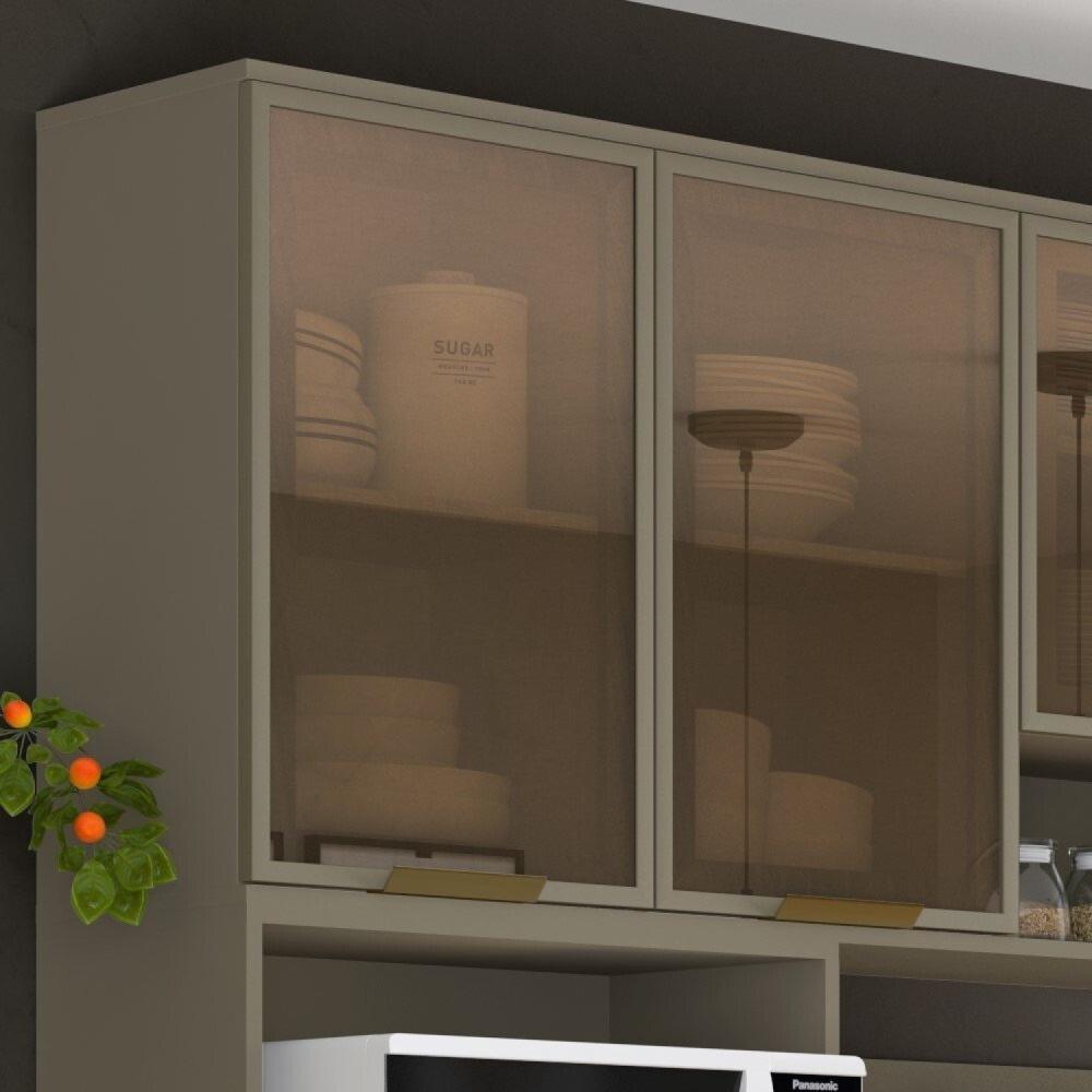 Miniatura Armário Aéreo para Cozinha 80cm 2 Portas Vidro 80cm Évelin Henn Duna