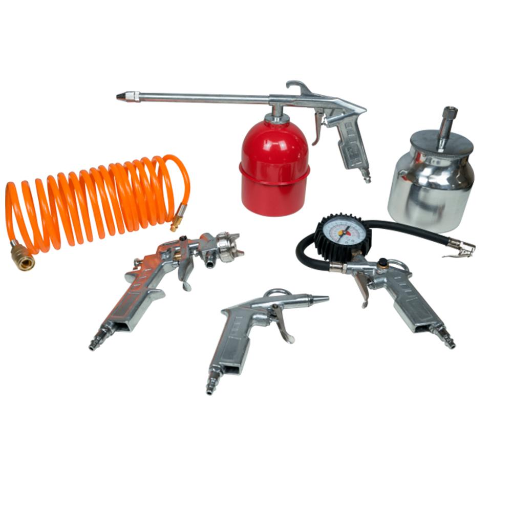 Miniatura Kit de Acessórios para Compressor Motomil com 3 Pistolas, Calibrador e Mangueira 5m