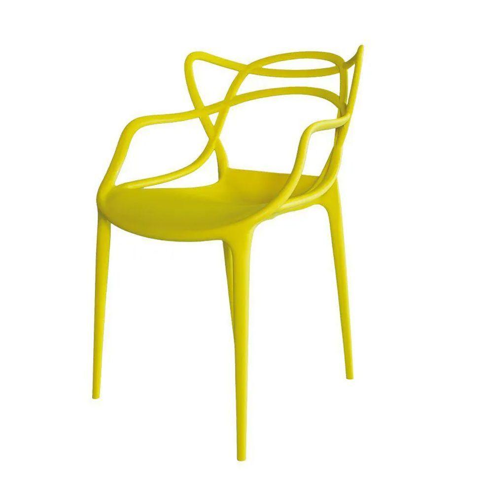 Miniatura Cadeira Externa De Plástico Reciclável Decorativa Amsterdam Amarelo L15 - Gran Belo
