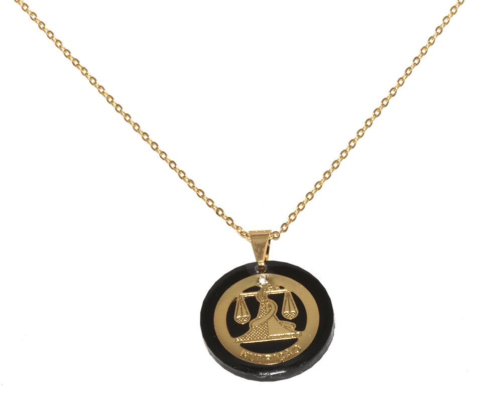 Miniatura Colar Cordão Direito Justiça Folheado Ouro 18k
