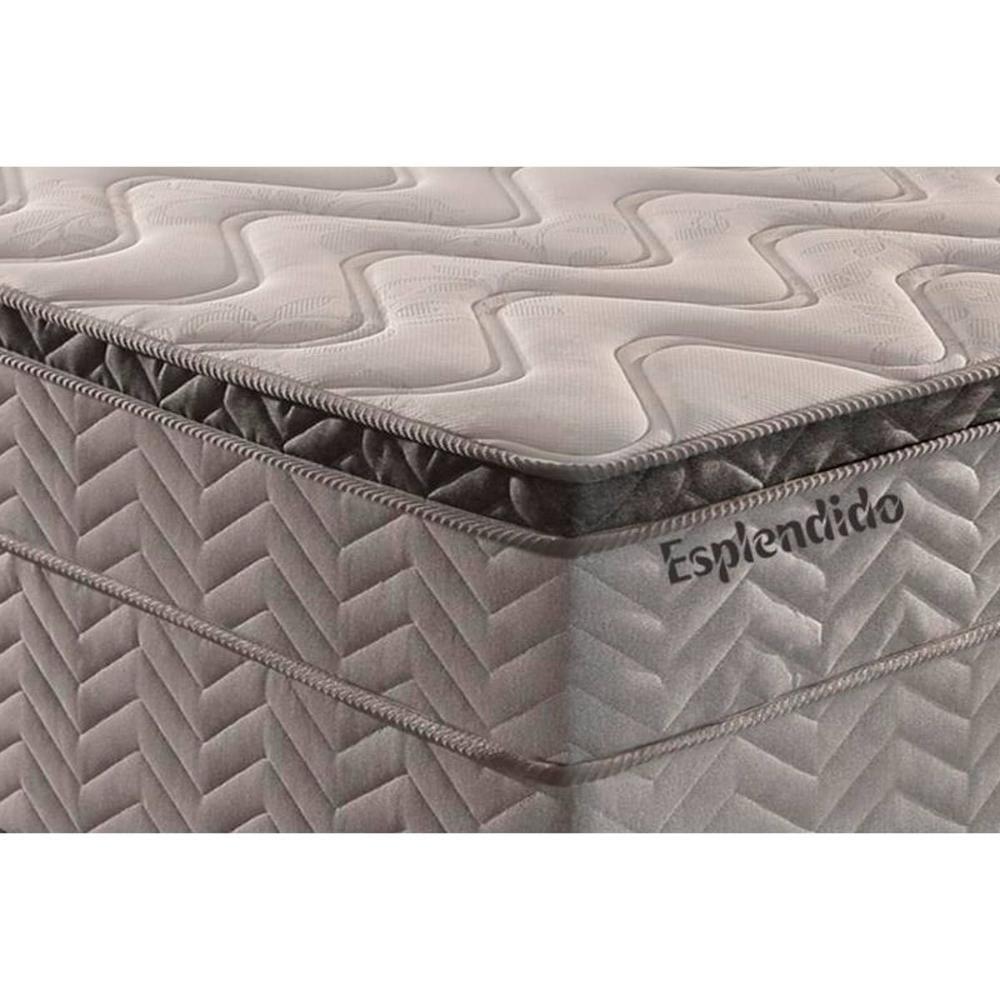 Miniatura Colchão King Molas Ensacadas Esplêndido Gray Euro Pillow (193x203x26) Paropas