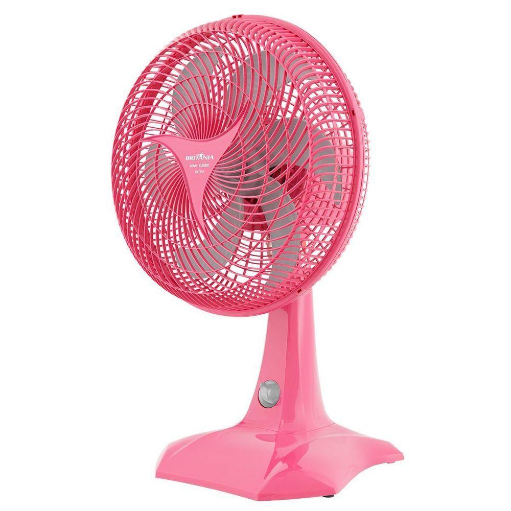 Miniatura Ventilador Britânia Rosa 60w Hélice Com 6 Pás Bvt304 220v