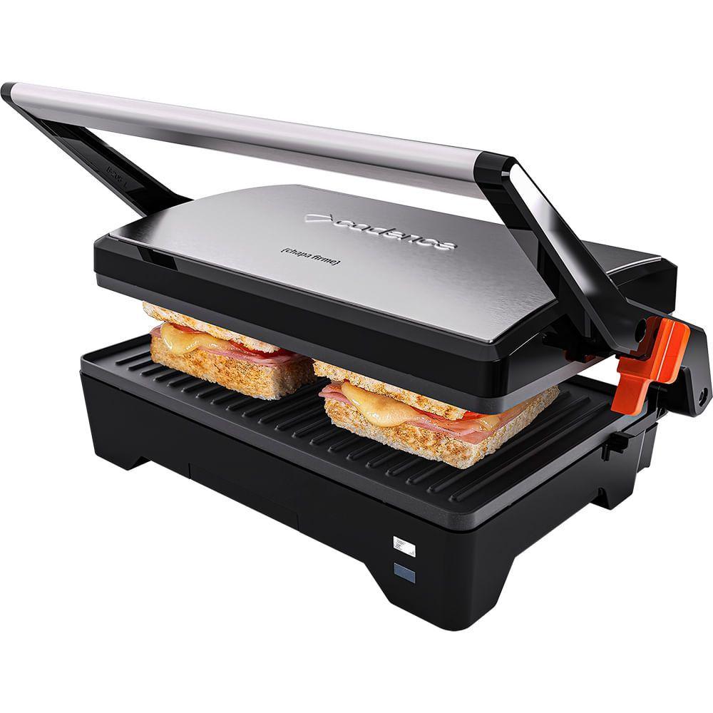 Miniatura Grill Cadence Inox Chapa Firme 110V