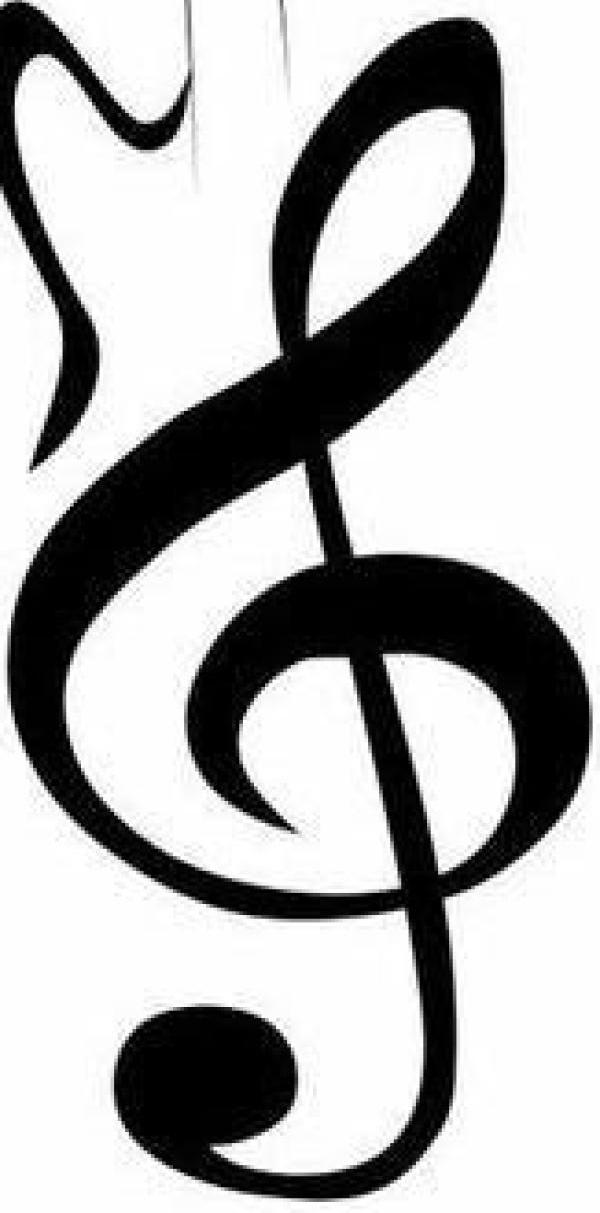 Miniatura Tatuagem Temporário Guitarra Clave De Sol